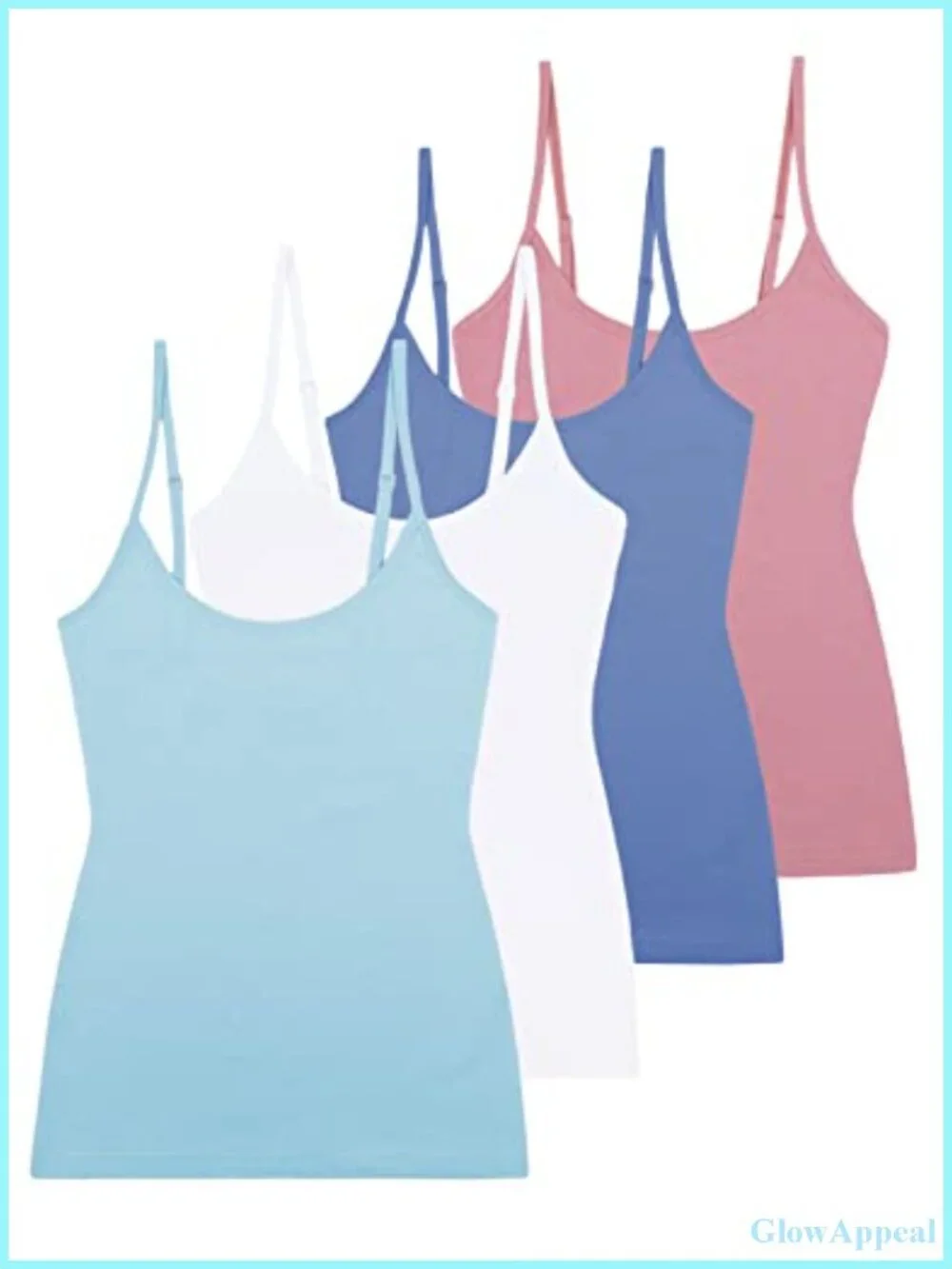 Cotton Slim-Fit Camisole 4-Pack Adjustable Spaghetti Strap Tanks